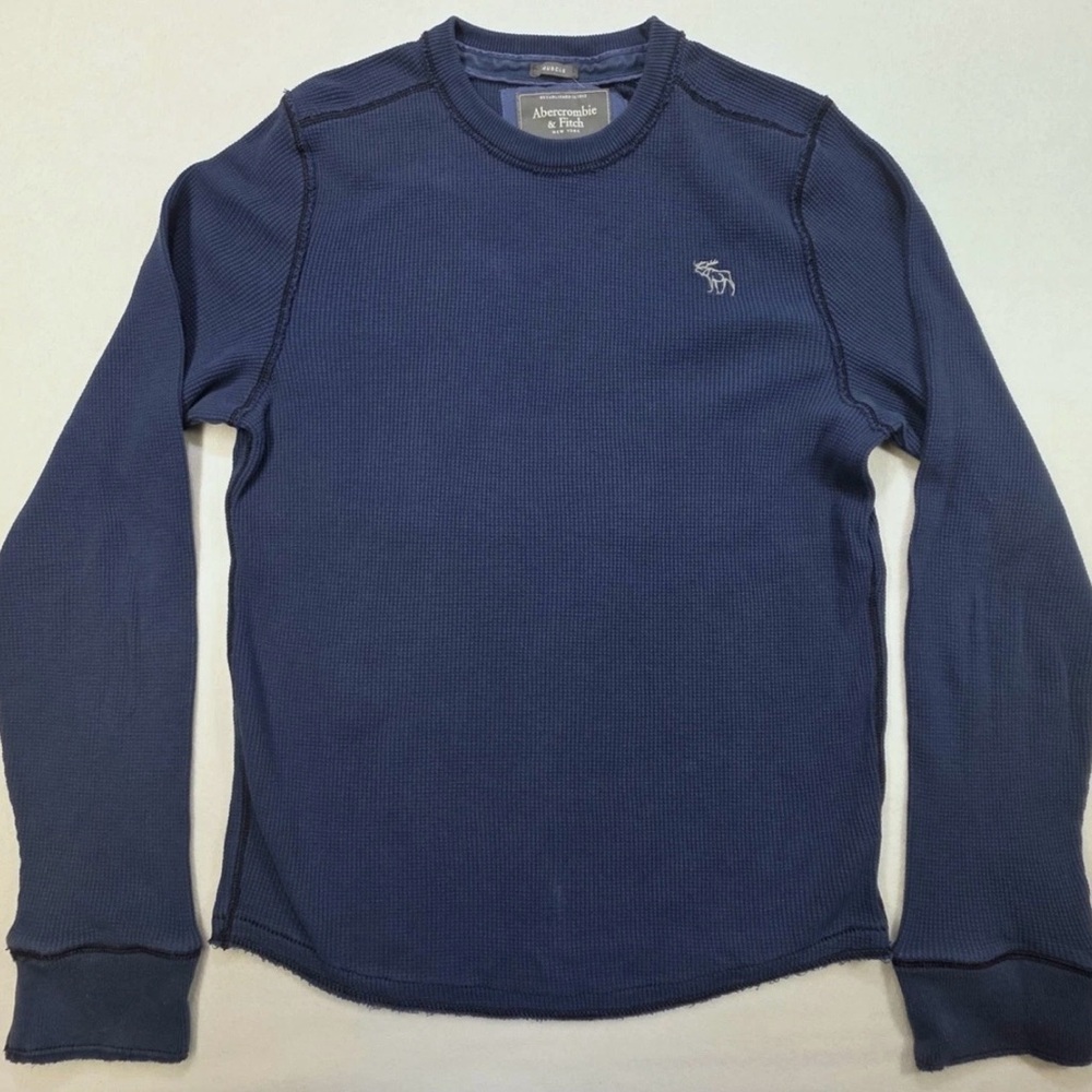 Abercrombie & Fitch Navy Muscle Long Sleeve Navy Tee , M
